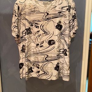 Nyguard Collection black/white pattern shirt w/silver XL Polyester and Spandex